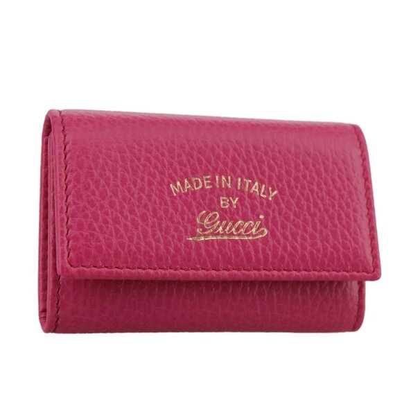 GUCCI Swing Key Case Leather Pink 354499 Auth am7524 - Picture 1 of 16